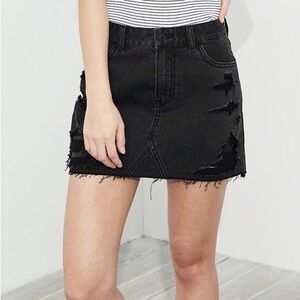 Hollister Black Ripped Mini Skirt